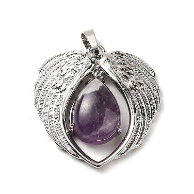 Natural Amethyst Teardrop Pendants KK-K331-02P-08-1