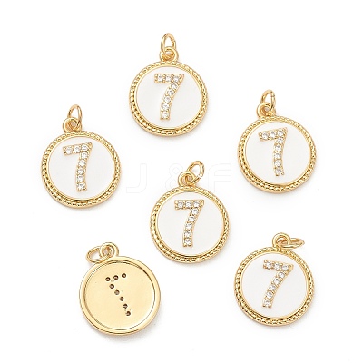 Brass Micro Pave Clear Cubic Zirconia Charms ZIRC-I052-16G-07-1