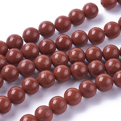 Natural Red Jasper Beads Strands X-G-F348-01-8mm-A-1
