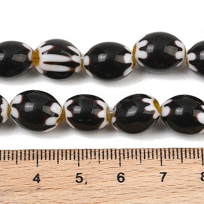 Handmade Millefiori Glass Oval Bead Strands LK-Z001-01A-04-1