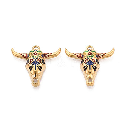 304 Stainless Steel Enamel Pendants STAS-N124-09B-G-1