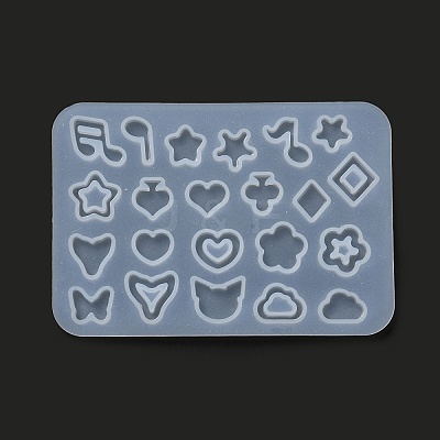 DIY Star/Heart/Flower/Music Note Shaker Filler Silicone Quicksand Molds X-DIY-G079-03B-1