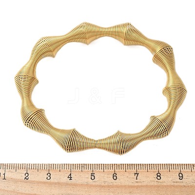 304 Stainless Steel Stretch Bangles for Women BJEW-P315-02C-G-1