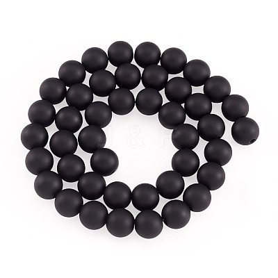 2 Strands 2 Styles Natural Black Onyx(Dyed & Heated) Beads Strands G-TA0003-52-8mm-1