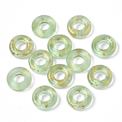 Transparent Spray Painted Glass European Beads GLAA-N035-04J-1