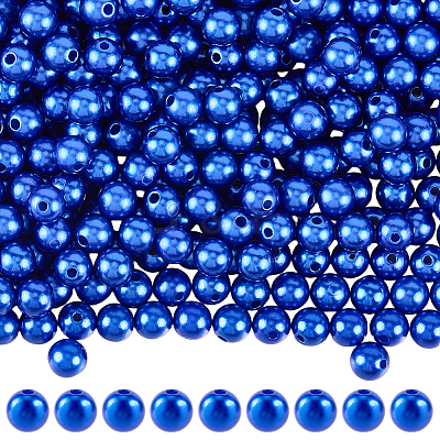 Spray Painted ABS Plastic Imitation Pearl Beads OACR-PA0001-38B-01-1