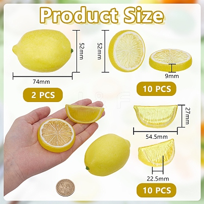 22Pcs 3 Styles Plastic Simulated Lemon DJEW-AR0001-15B-1