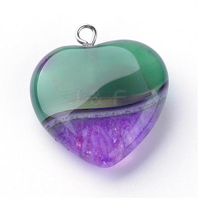 Dyed Natural Agate Pendants G-S214-17-1
