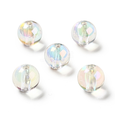 Two Tone UV Plating Rainbow Iridescent Acrylic Beads TACR-D010-03A-1