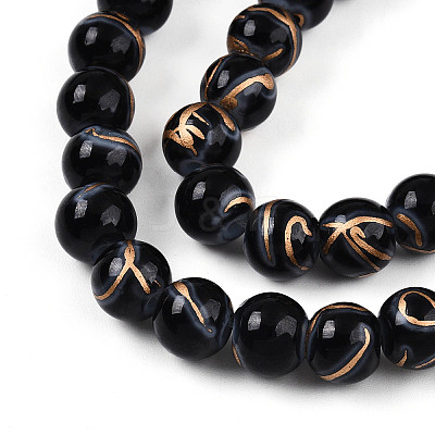 Baking Paint Glass Beads Strands DGLA-N010-8mm-10-1