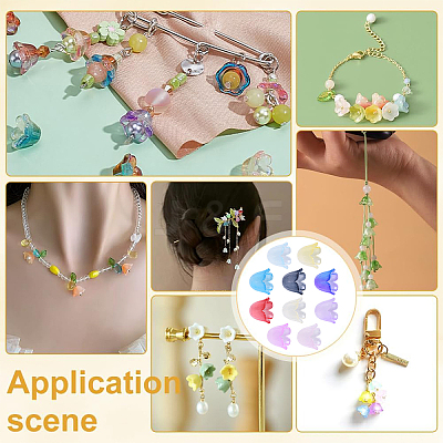 160Pcs 8 Colors Acrylic Bead Caps SACR-YW0001-78-1