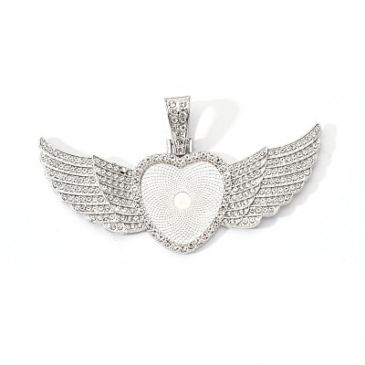 Alloy Pendant Cabochon Settings X-PALLOY-S107-002P-RS-1