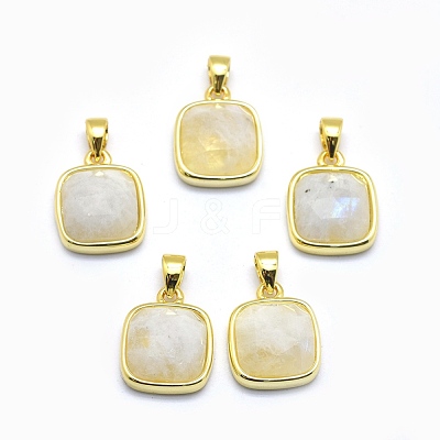 Natural Rainbow Moonstone Pendants G-O176K-08G-1