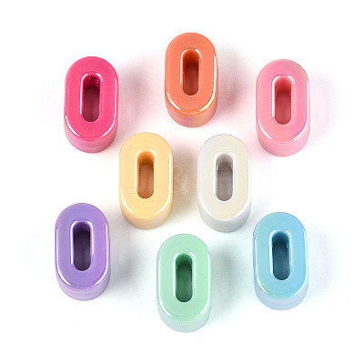UV Plating Opaque Acrylic European Beads PACR-T017-10I-1