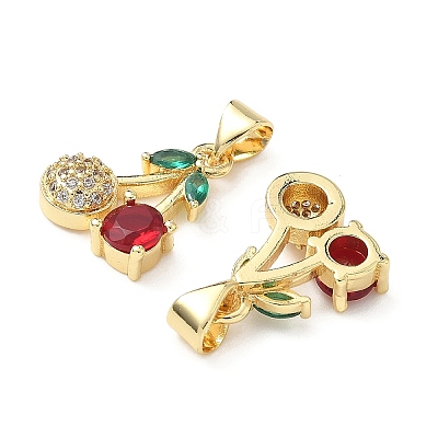 Brass Micro Pave Cubic Zirconia Pendants KK-L243-01G-01-1