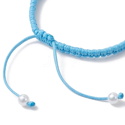 ABS Plastic Imitation Pearl Beads Braided Bead Bracelets for Women BJEW-JB13064-1