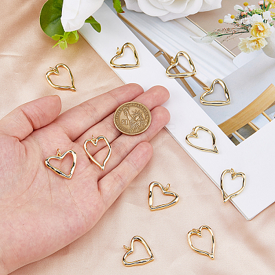 10Pcs 2 Styles Brass Pendants KK-HS0015-24-1