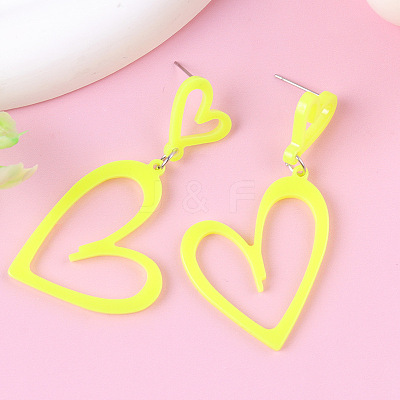 Fashionable Stainless Steel Acrylic Dangle Stud Earrings FS-WGAB06E-07-1