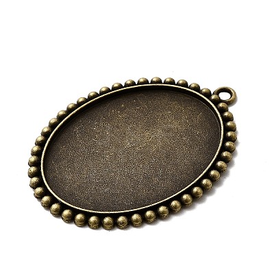 Vintage Tibetan Style Alloy Pendant Cabochon Bezel Settings TIBEP-M018-136AB-NF-1
