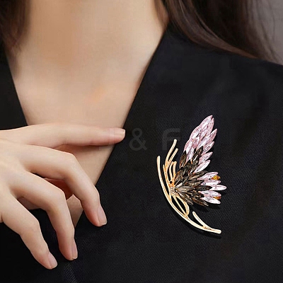 Rhinestone Butterfly Brooch Pin JEWB-P016-03LG-02-1
