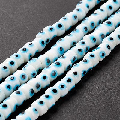Handmade Evil Eye Lampwork Beads Strands LAMP-F024-01A-03-1