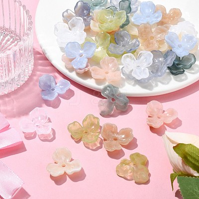 40Pcs 8 Colors Acrylic Beads Caps OACR-CJ0001-62-1