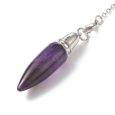 Mixed Gemstone Dowsing Pendulum Pendants G-C051-10P-1