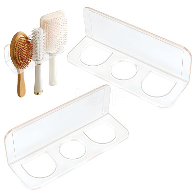 3-Slot Rectangle Acrylic Wall Mounted Comb Organizer Holder for Bathroom ODIS-WH0043-218B-1