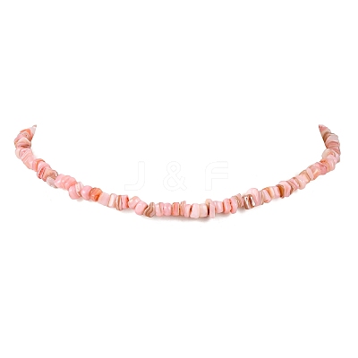 Dyed Natural Freshwater Shell Nuggets Beaded Necklaces NJEW-JN05488-04-1