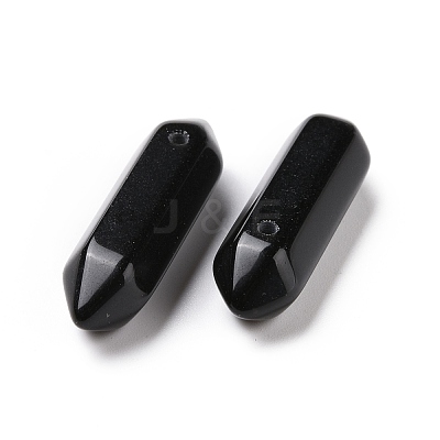 Natural Obsidian Double Terminal Pointed Pendants G-C007-02B-07-1