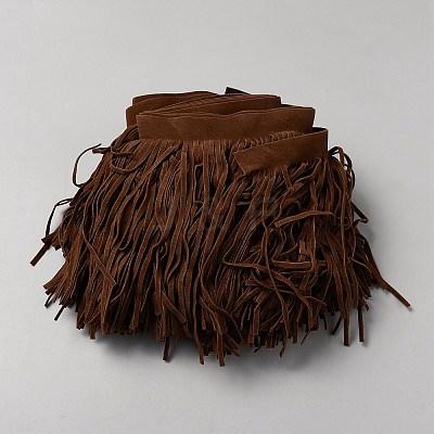 Double Sided Faux Suede Fabric Tassel Ribbons OCOR-WH0078-254-1