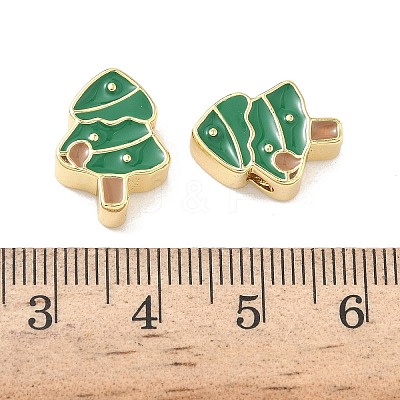 Christmas Brass Enamel Beads KK-I474-G02-1