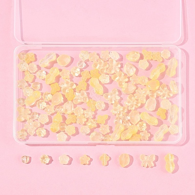 120Pcs 8 Styles Transparent Spray Paint Glass Beads GLAA-FS0002-28-1