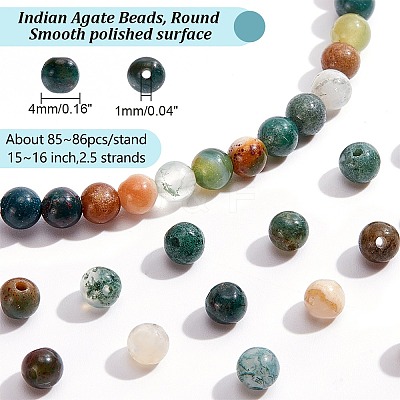 Natural Indian Agate Beads Strands G-NB0004-54-1
