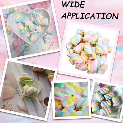 18Pcs Resin Artificial Marshmallow Model DIY-SC0030-89-1