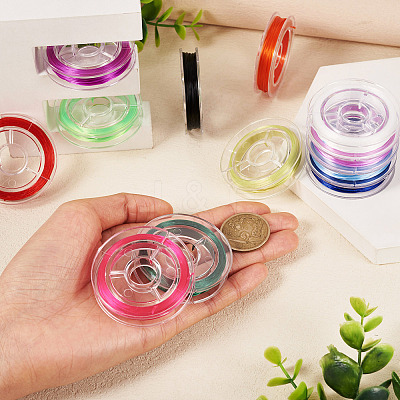 12 Rolls 12 Colors Strong Stretchy Beading Elastic Thread EW-TA0001-05-1