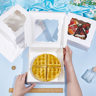 Rectangle Paper Biscuit Boxes with Clear Window CON-WH0107-03-1