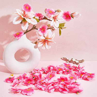 100Pcs Cloth Artificial Flower Head AJEW-GF0013-17B-1