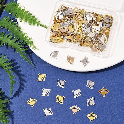 200Pcs 5 Colors Brass Laser Cut Hollow Connector Charms KK-FS0001-71-1