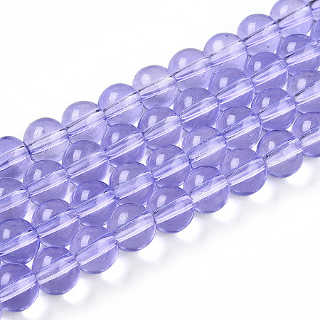 Baking Paint Transparent Glass Beads Strands DGLA-N006-8mm-06-1