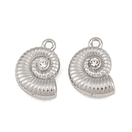 304 Stainless Steel with Crystal Rhinestone Charms RB-CBABFDA-11B-P-1