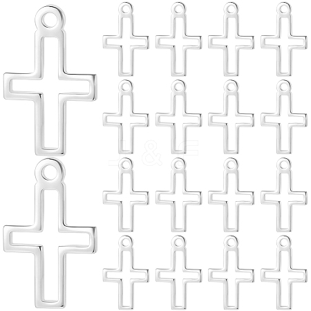 100Pcs Brass Tiny Cross Charms KK-BBC0024-59S-1