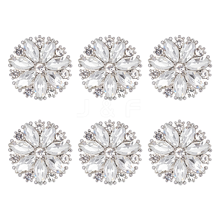 6Pcs 1-Hole Zinc Alloy Shank Buttons BUTT-PH0001-52G-03-1
