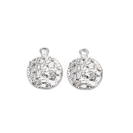 Brass Micro Pave Clear Cubic Zirconia Charms KK-S356-602-NF-1
