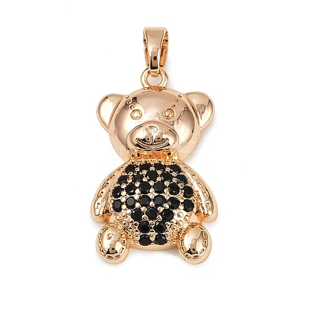 Brass Micro Pave Cubic Zirconia Pendants KK-E795-24KCG-02-1