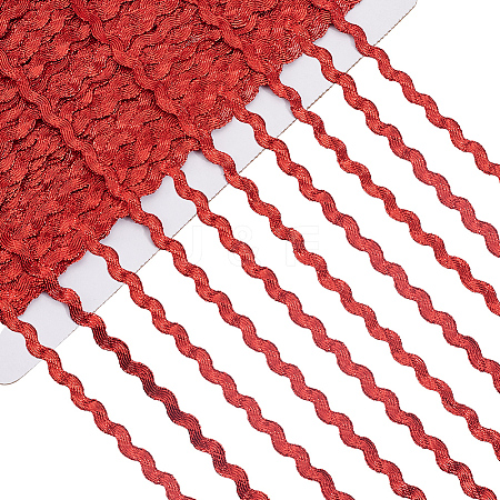 3 Rolls Polyester Wavy Fringe Trim Ribbon OCOR-GF0004-46D-1