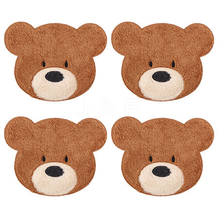 Computerized Embroidery Polyester with Fur Iron on/Sew on Patches DIY-WH0671-397A-1