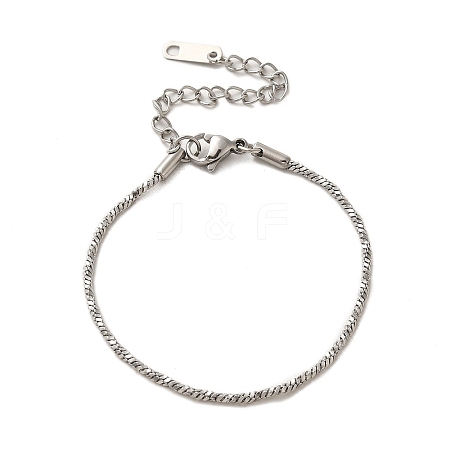 202 Stainless Steel Chain Bracelet STAS-A100-17P-1