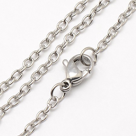 Trendy Unisex 304 Stainless Steel Cable Chain Necklaces NJEW-M057-B-01-1