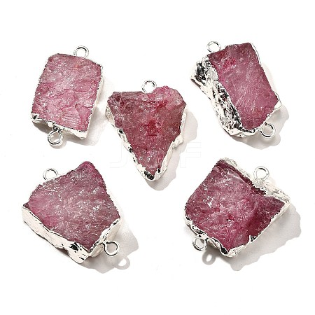 Raw Rough Natural Dyed Quartz Crystal Links Connector Charms G-K189-04S-02-1